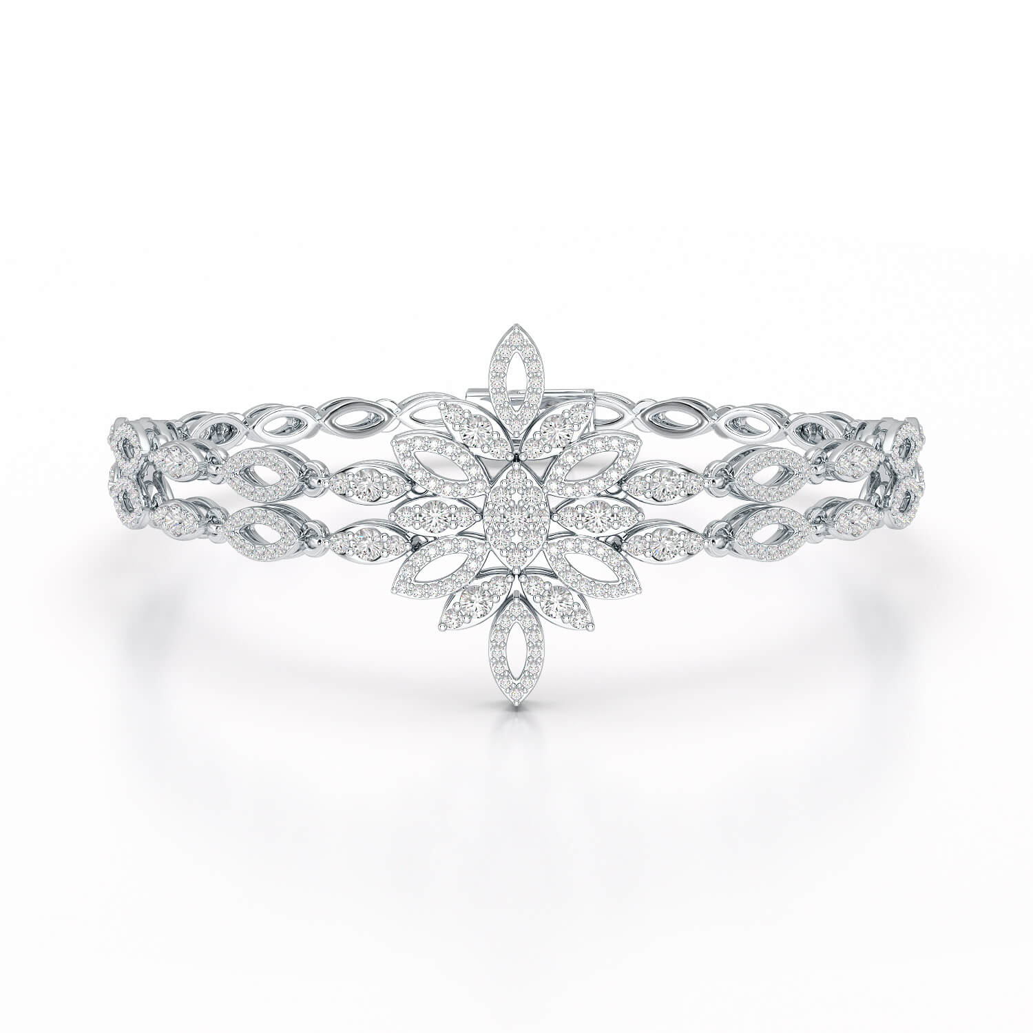 2 CT Lab Grown Diamond Two Layer Designer Bracelet