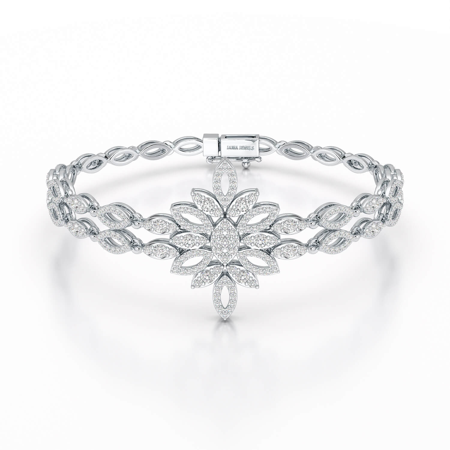 2 CT Lab Grown Diamond Two Layer Designer Bracelet