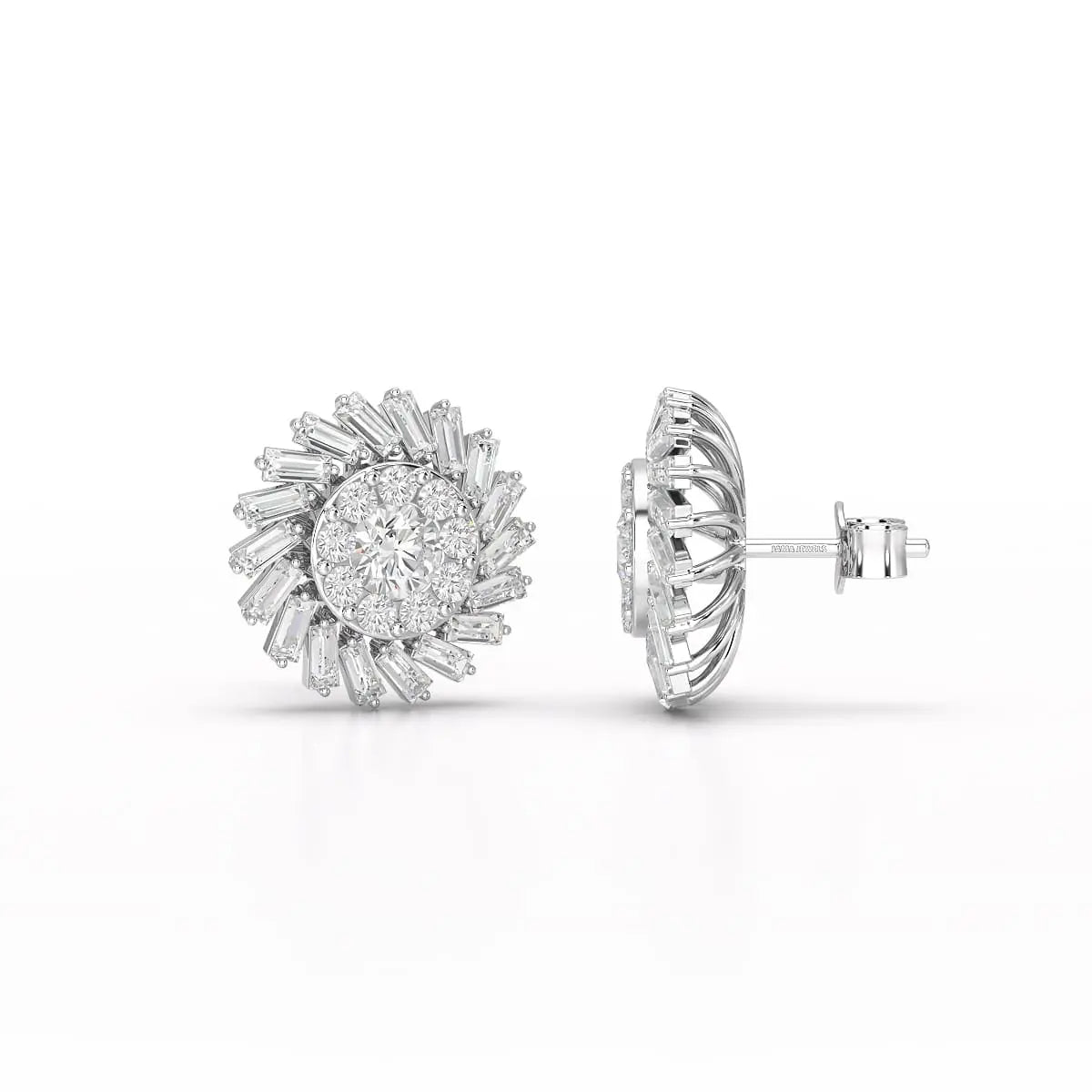 1.9 CT Lab Diamond Taper Stud Earring Jama Jewels