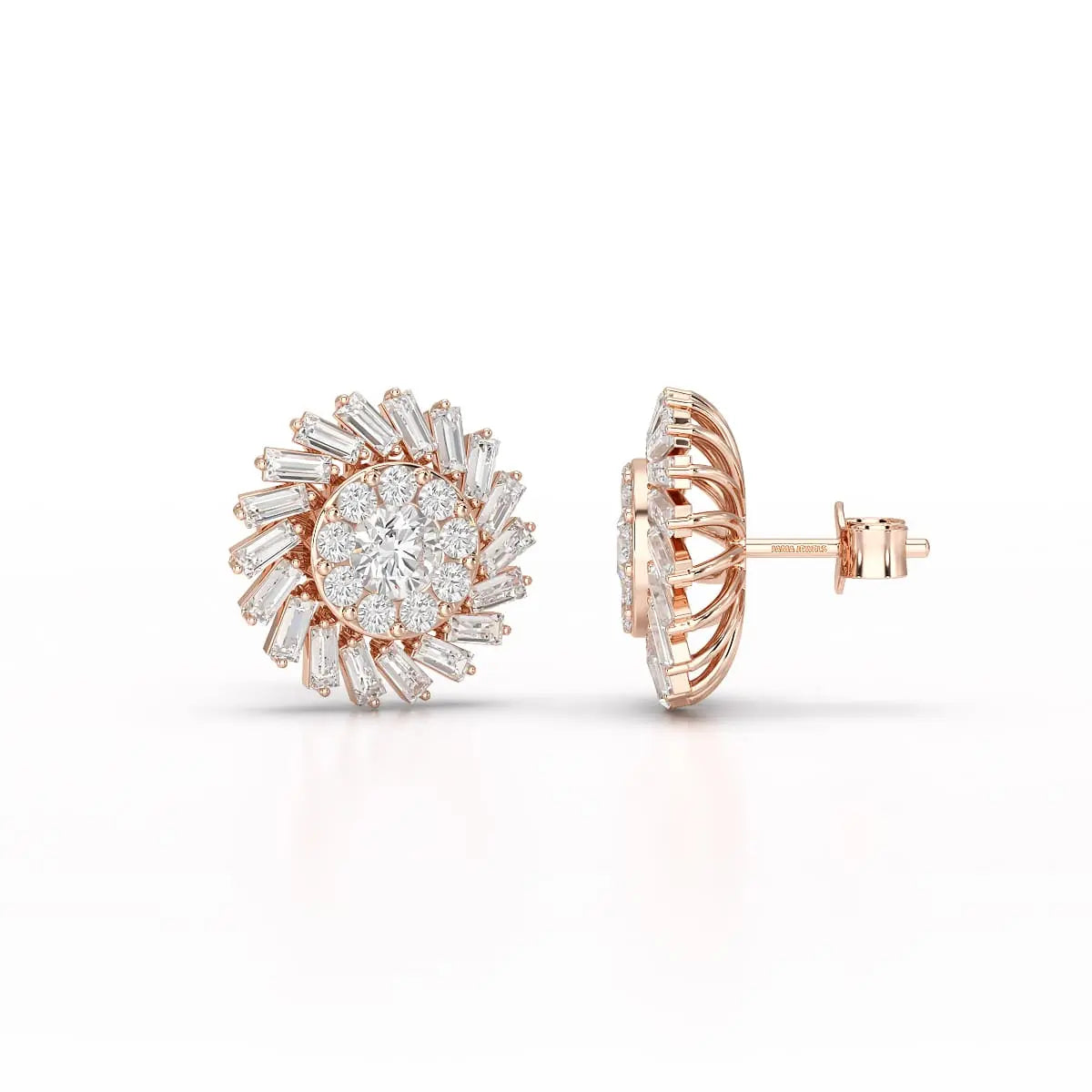 1.9 CT Lab Diamond Taper Stud Earring Jama Jewels