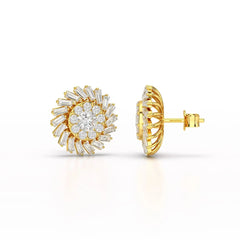 1.9 CT Lab Diamond Taper Stud Earring Jama Jewels