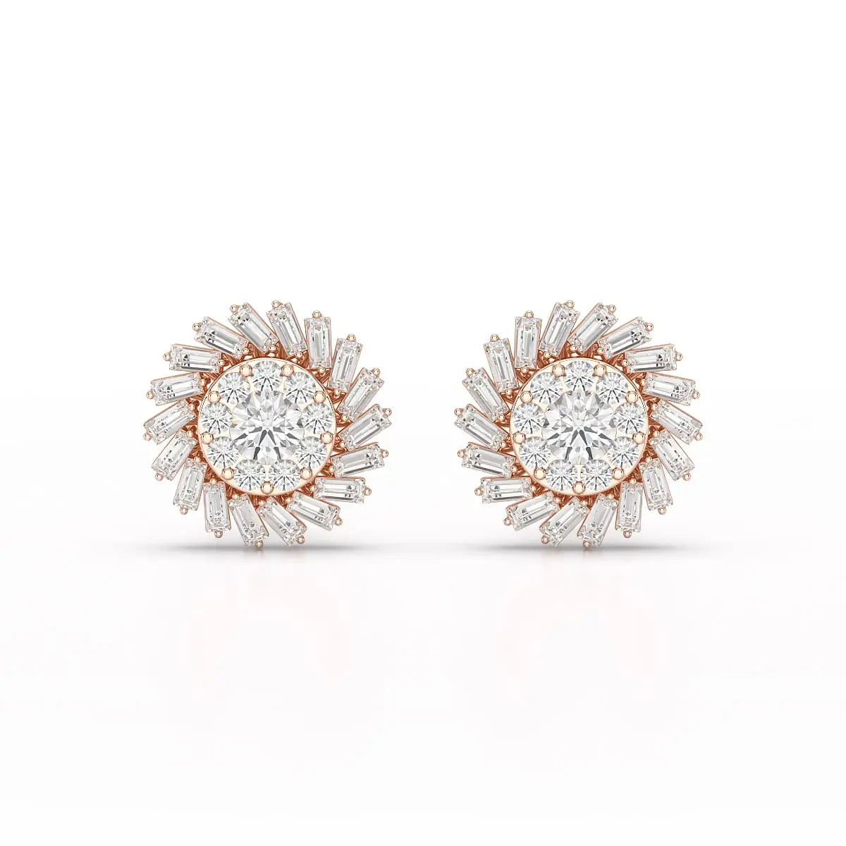 1.9 CT Lab Diamond Taper Stud Earring Jama Jewels