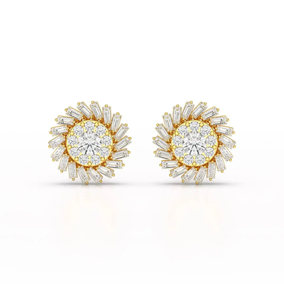 1.9 CT Lab Diamond Taper Stud Earring Jama Jewels