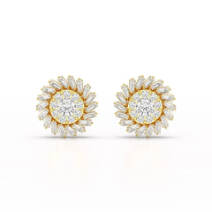 1.9 CT Lab Diamond Taper Stud Earring Jama Jewels