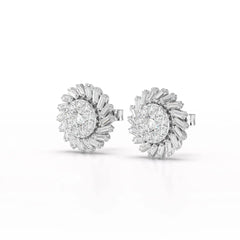 1.9 CT Lab Diamond Taper Stud Earring Jama Jewels