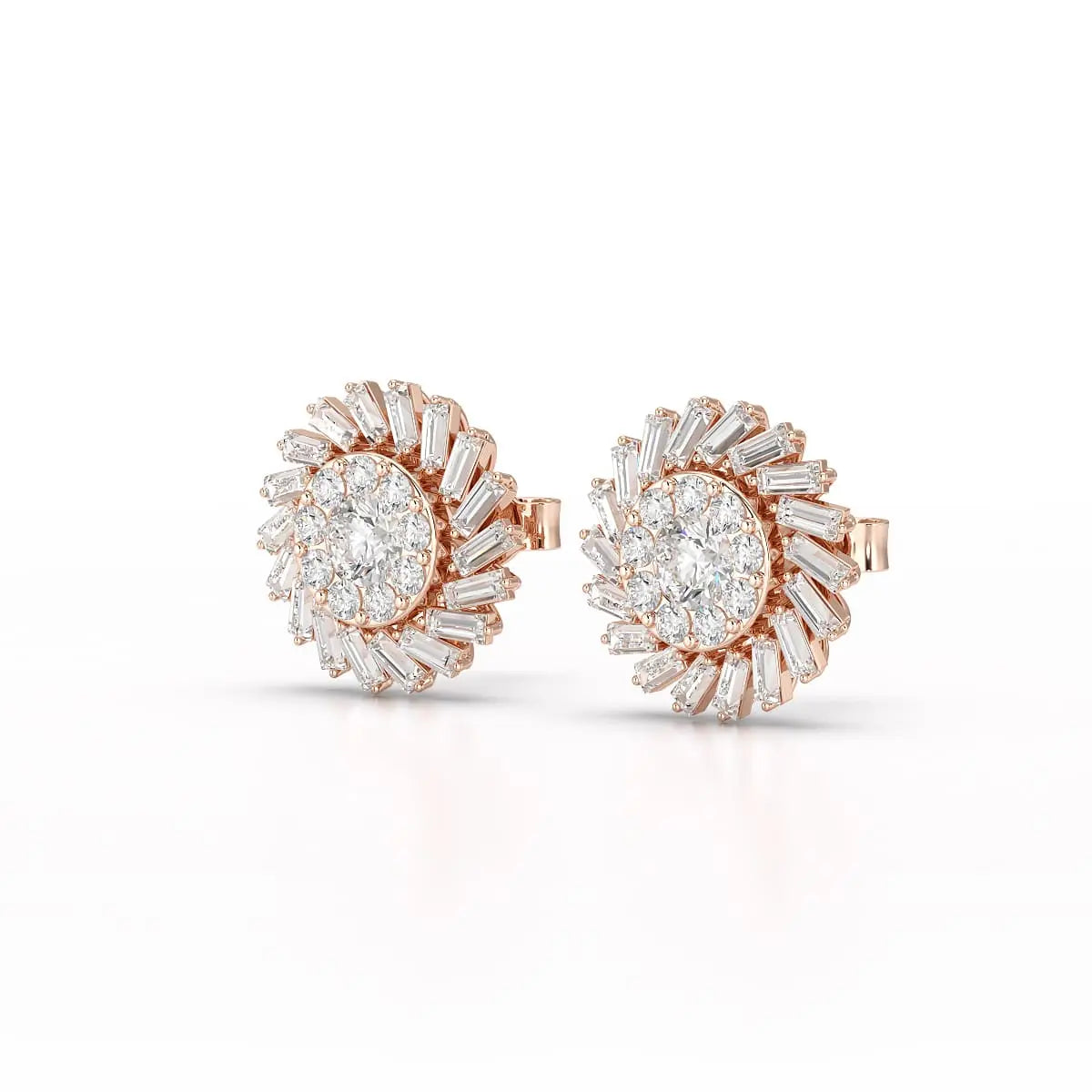 1.9 CT Lab Diamond Taper Stud Earring Jama Jewels