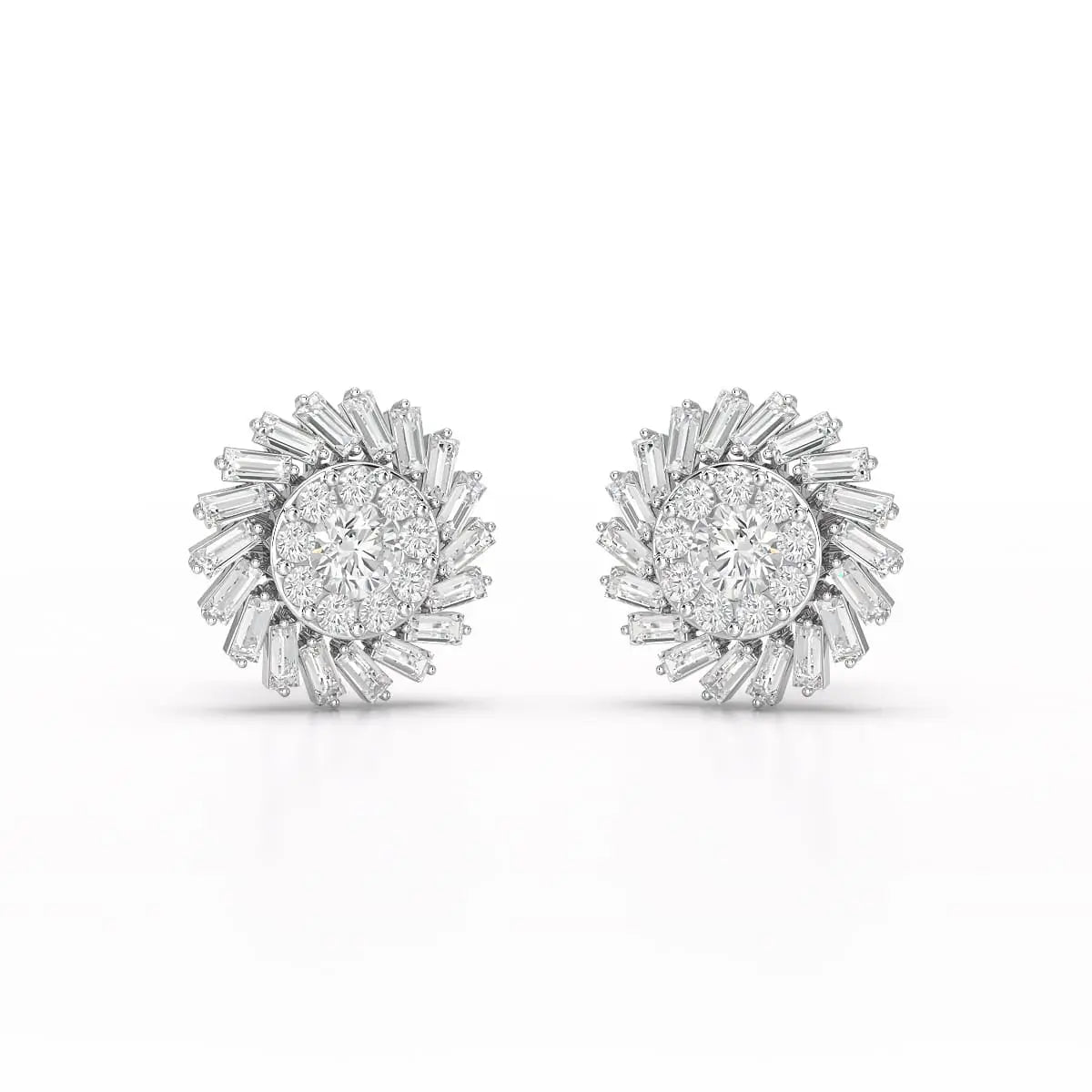1.9 CT Lab Diamond Taper Stud Earring Jama Jewels