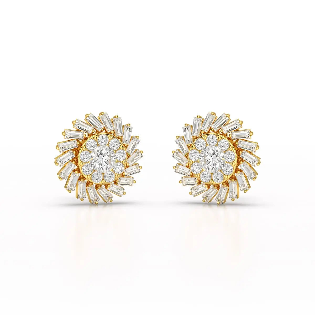 1.9 CT Lab Diamond Taper Stud Earring Jama Jewels