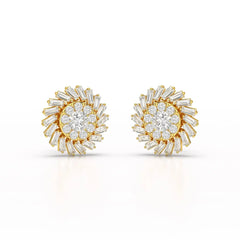 1.9 CT Lab Diamond Taper Stud Earring Jama Jewels