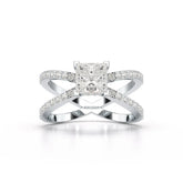 1.9 CT Princess Cut Butterfly Lab Diamond Ring