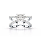 1.9 CT Princess Cut Butterfly Lab Diamond Ring