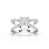 1.9 CT Princess Cut Butterfly Lab Diamond Ring