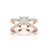 1.9 CT Princess Cut Butterfly Lab Diamond Ring