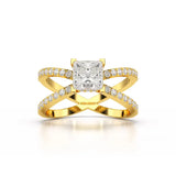 1.9 CT Princess Cut Butterfly Lab Diamond Ring