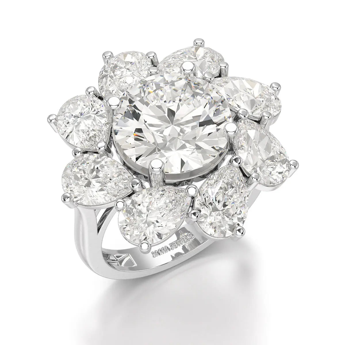 10.43 CT Halo Lab Diamond Ring Jama Jewels