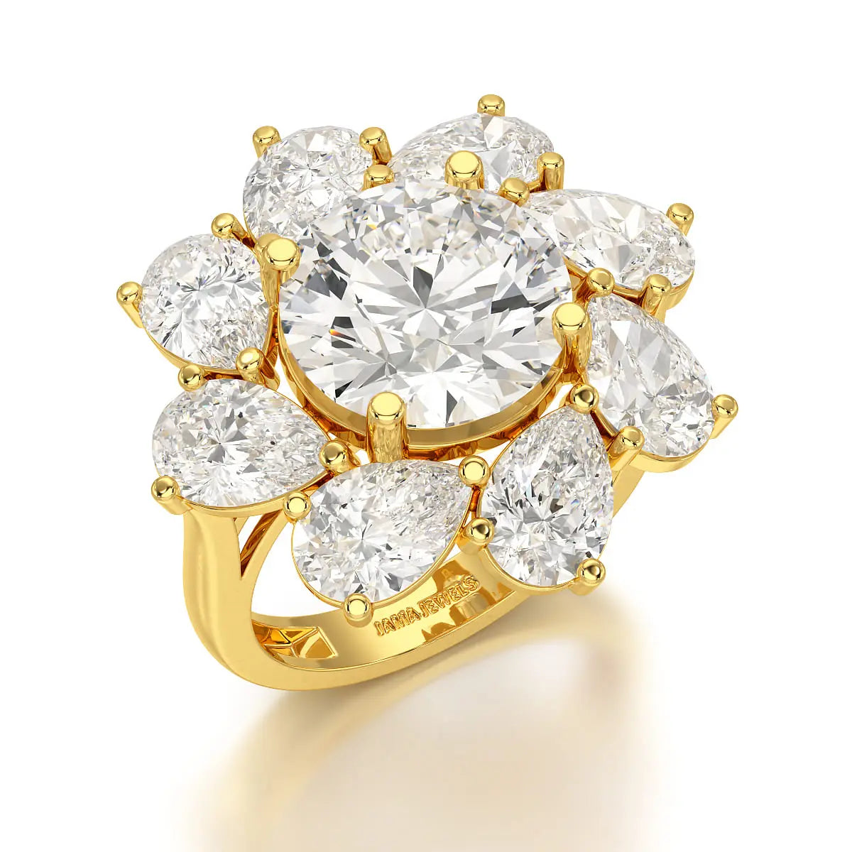 10.43 CT Halo Lab Diamond Ring Jama Jewels