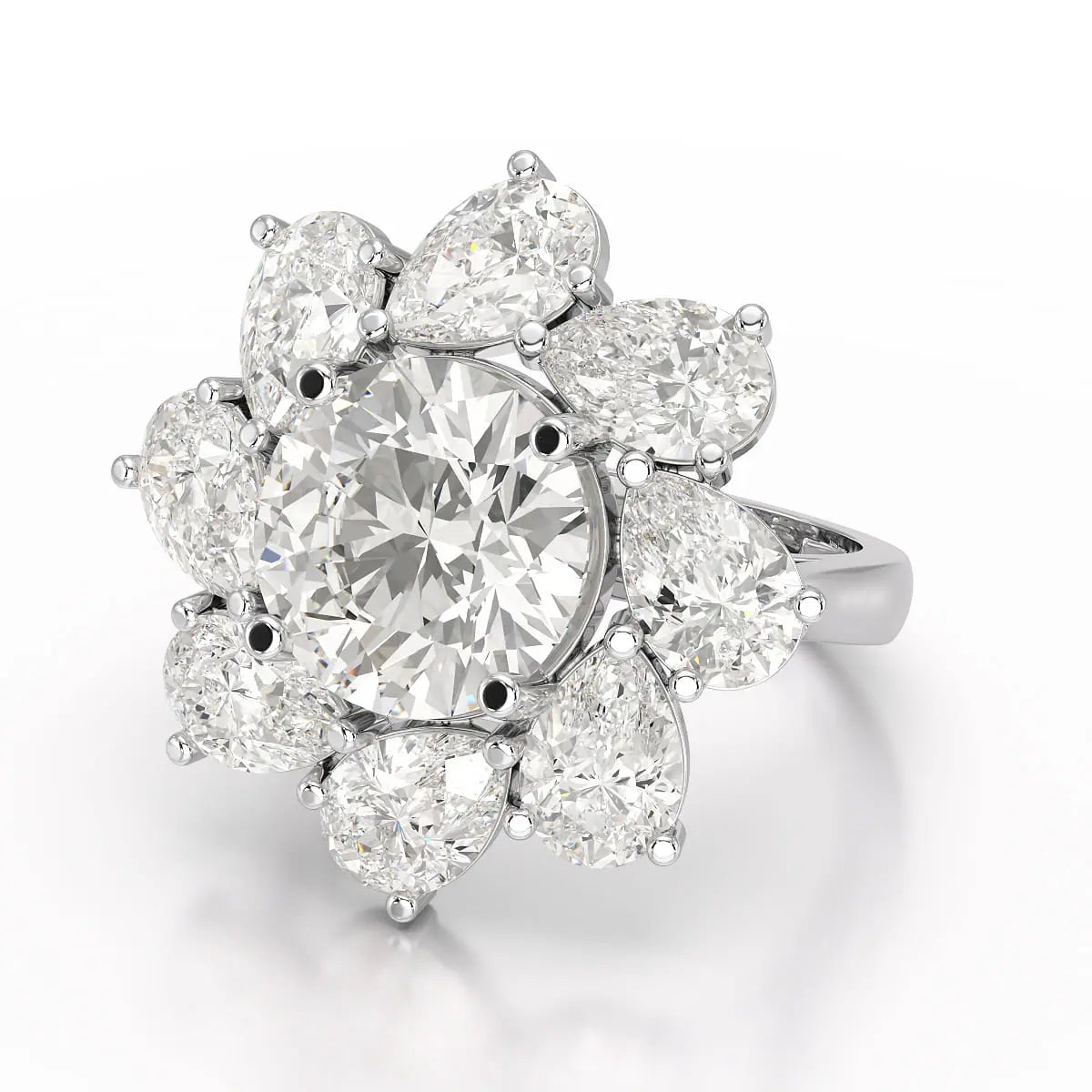 10.43 CT Halo Lab Diamond Ring Jama Jewels