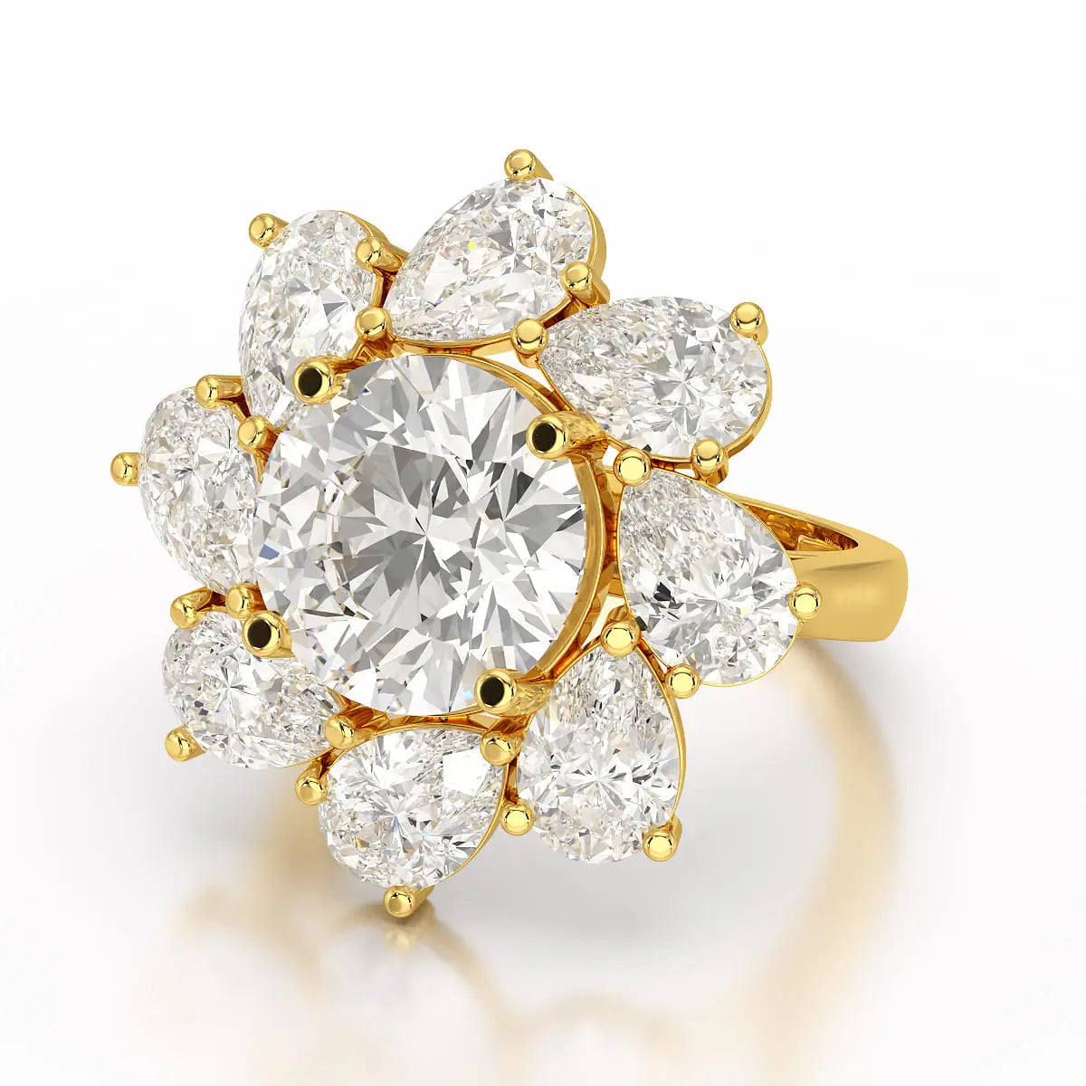 10.43 CT Halo Lab Diamond Ring Jama Jewels