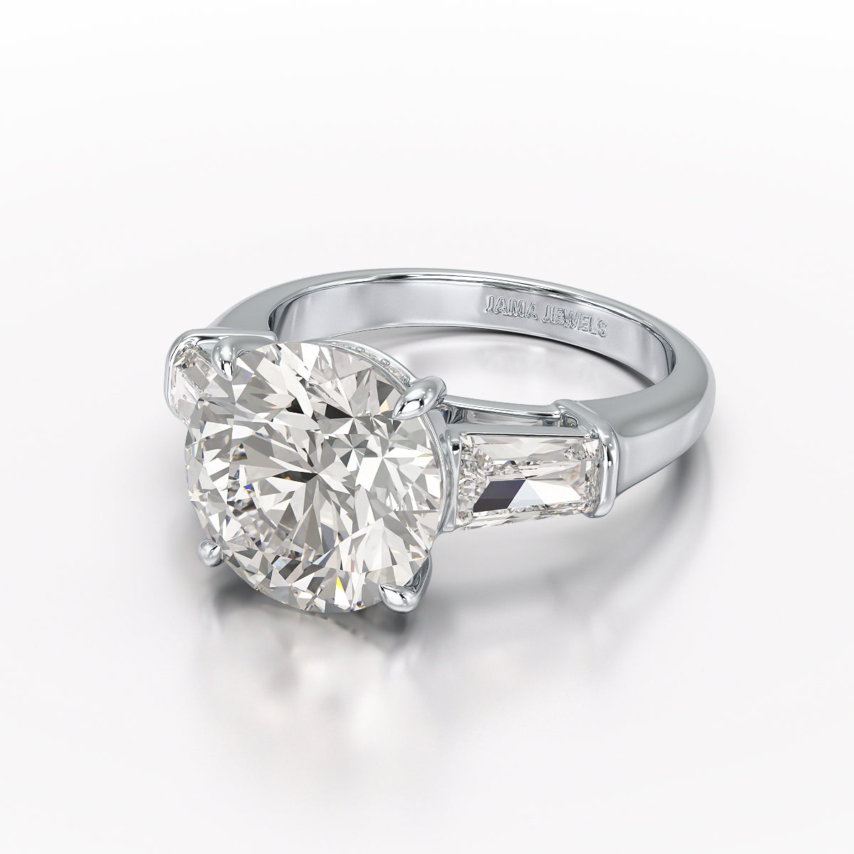 Three Stone Lab Diamond 2.74 CT Wedding Ring - Jama Jewels