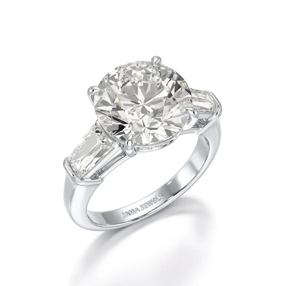 Three Stone Lab Diamond 2.74 CT Wedding Ring - Jama Jewels
