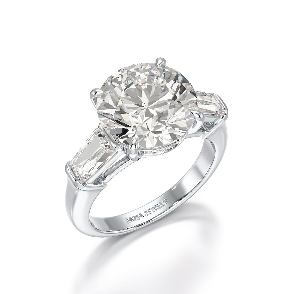 Three Stone Lab Diamond 2.74 CT Wedding Ring - Jama Jewels