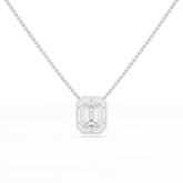 11.43 CT Emerald Cut Halo Lab Diamond Pendant