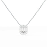 11.43 CT Emerald Cut Halo Lab Diamond Pendant