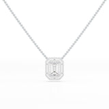 11.43 CT Emerald Cut Halo Lab Diamond Pendant