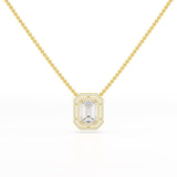 11.43 CT Emerald Cut Halo Lab Diamond Pendant