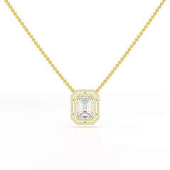 11.43 CT Emerald Cut Halo Lab Diamond Pendant