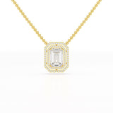 11.43 CT Emerald Cut Halo Lab Diamond Pendant
