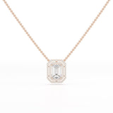 11.43 CT Emerald Cut Halo Lab Diamond Pendant