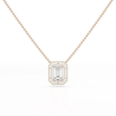11.43 CT Emerald Cut Halo Lab Diamond Pendant