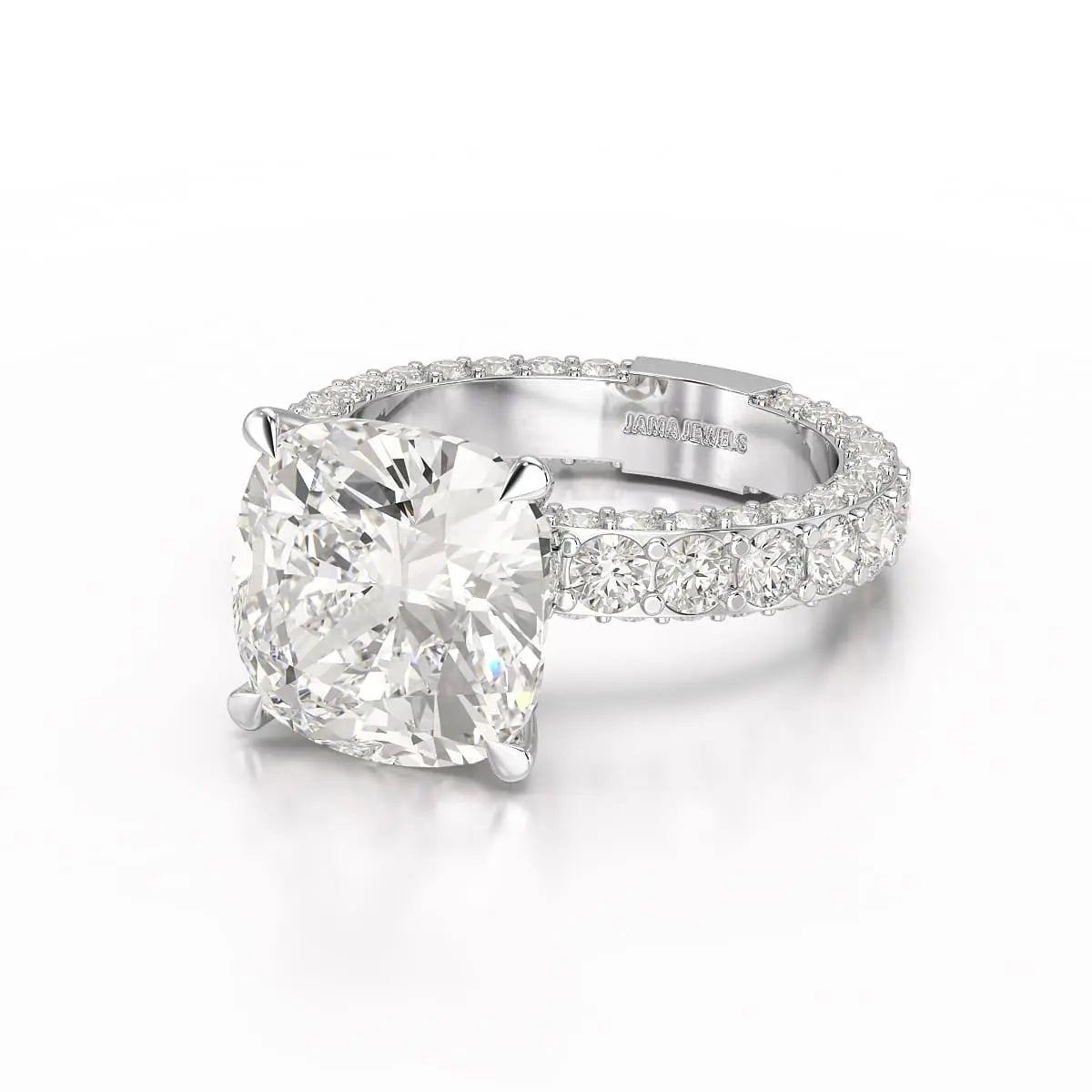11 CT Lab Diamond Cushion Cut Ring Jama Jewels