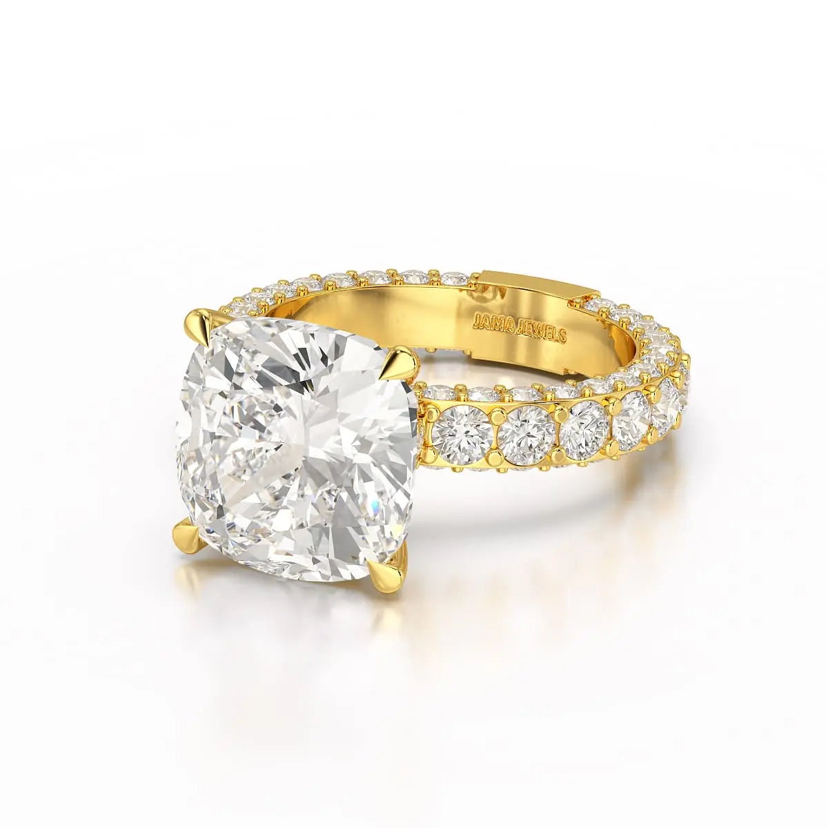 11 CT Lab Diamond Cushion Cut Ring Jama Jewels