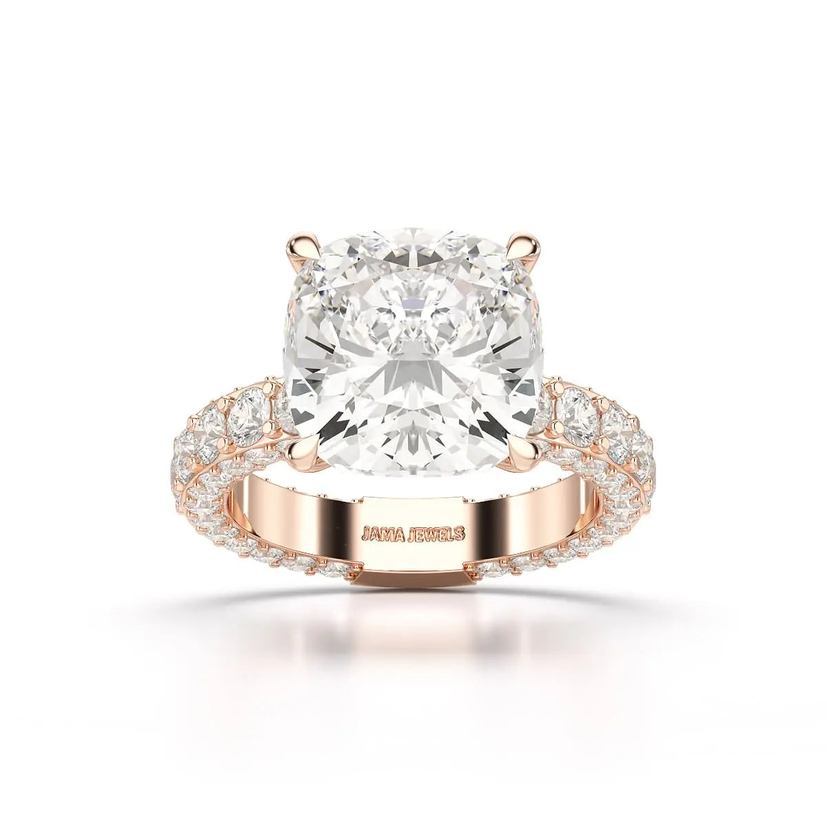 11 CT Lab Diamond Cushion Cut Ring Jama Jewels