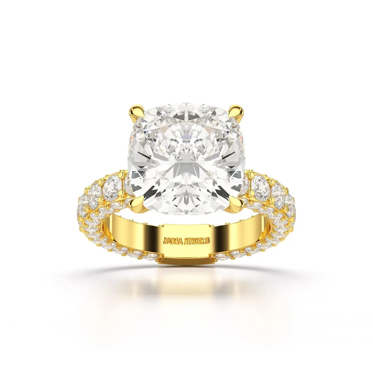 11 CT Lab Diamond Cushion Cut Ring Jama Jewels