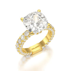 11 CT Lab Diamond Cushion Cut Ring Jama Jewels
