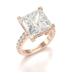 11.42 CT Lab Diamond Princess Cut Hidden Halo Ring Jama Jewels