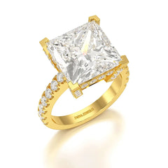 11.42 CT Lab Diamond Princess Cut Hidden Halo Ring Jama Jewels