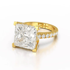11.42 CT Lab Diamond Princess Cut Hidden Halo Ring Jama Jewels
