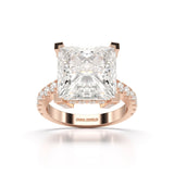 11.42 CT Lab Diamond Princess Cut Hidden Halo Ring