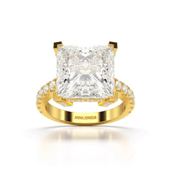 11.42 CT Lab Diamond Princess Cut Hidden Halo Ring Jama Jewels