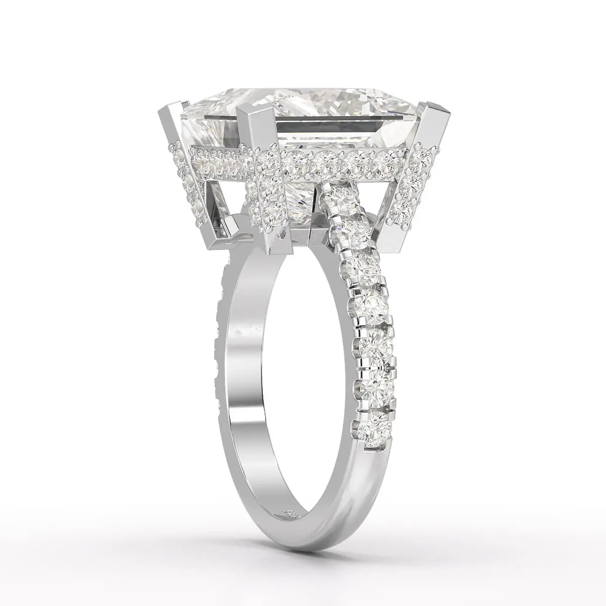 11.42 CT Lab Diamond Princess Cut Hidden Halo Ring Jama Jewels