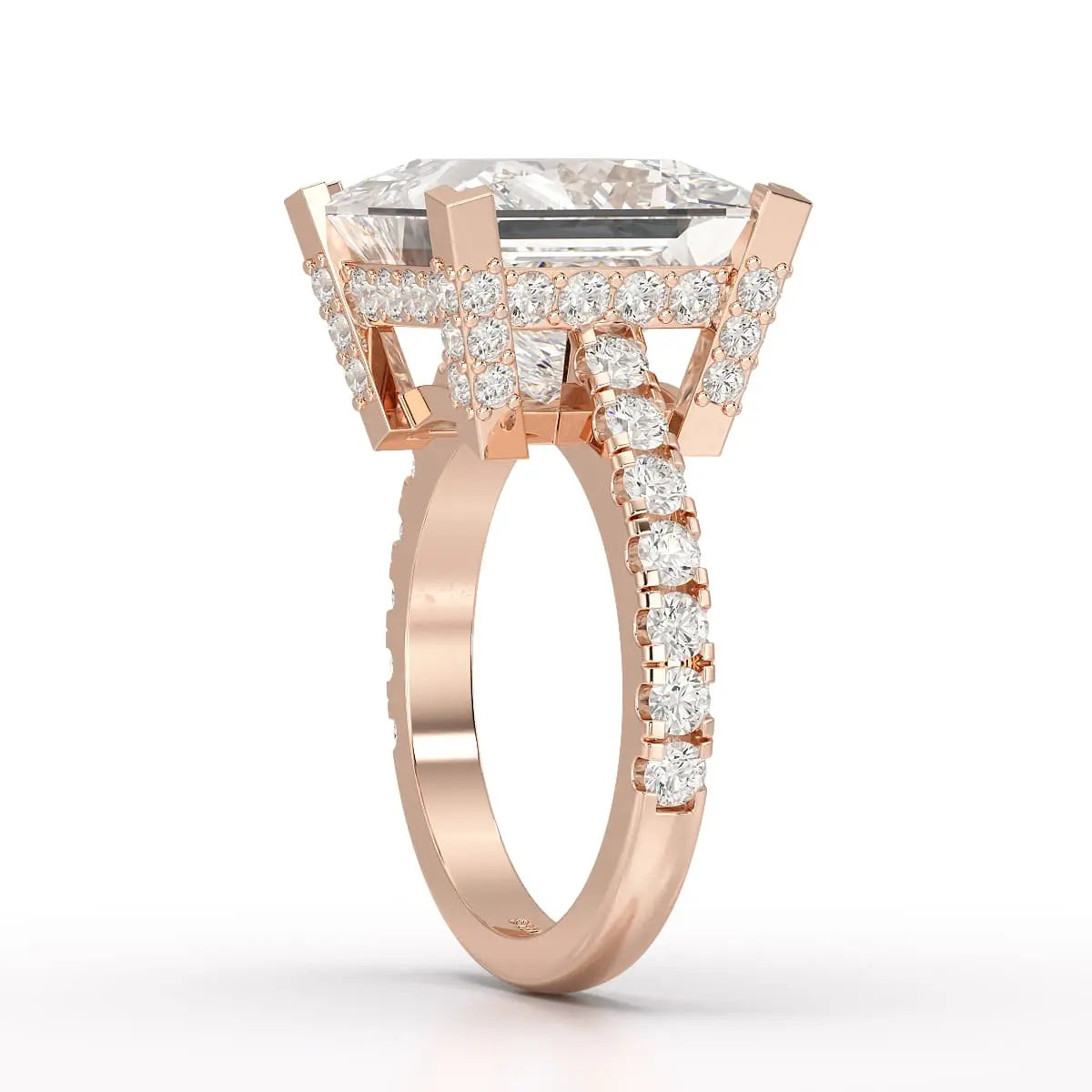11.42 CT Lab Diamond Princess Cut Hidden Halo Ring Jama Jewels
