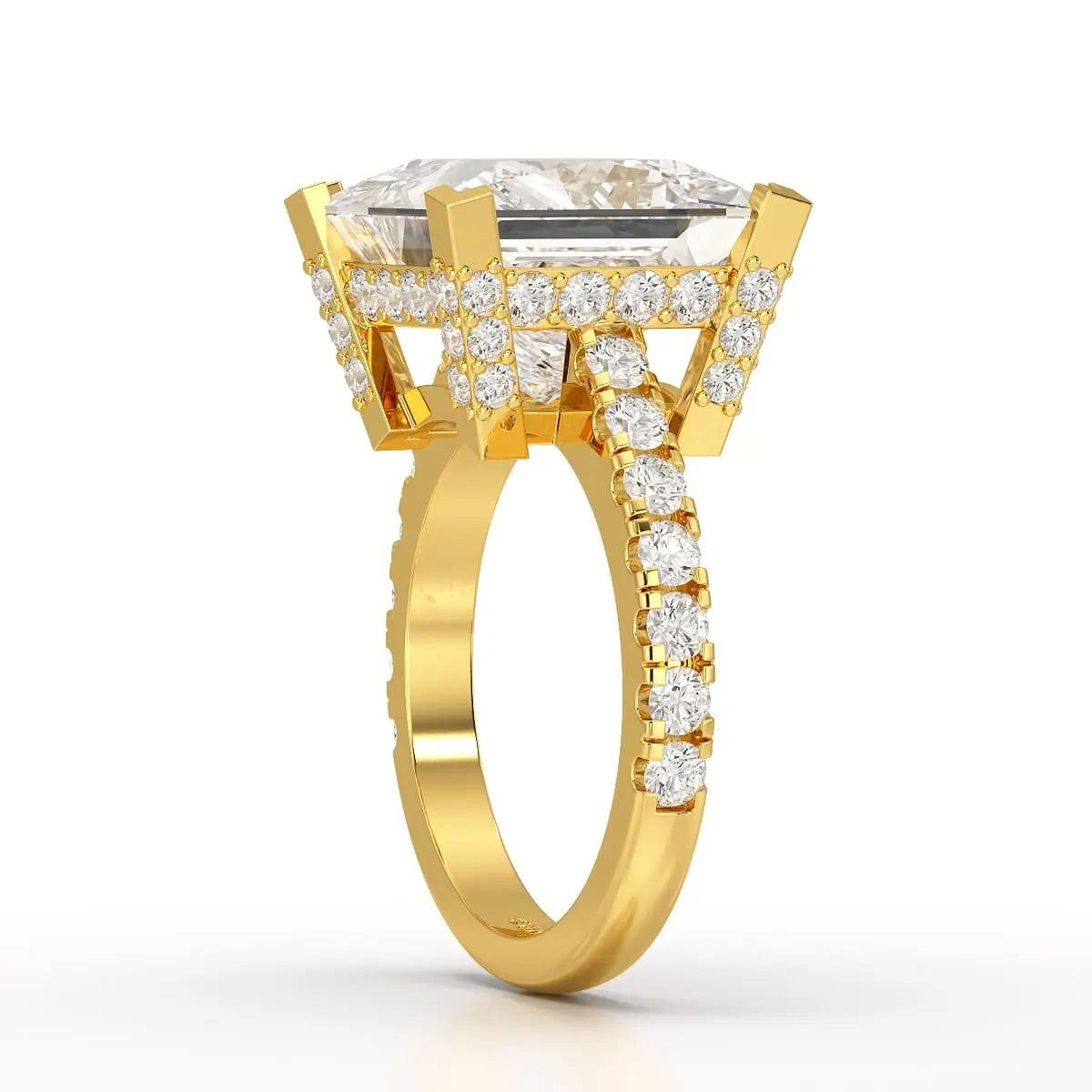 11.42 CT Lab Diamond Princess Cut Hidden Halo Ring Jama Jewels