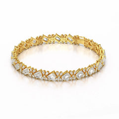 11.95 CT Emerald and Pear Cut Lab Diamond Bracelet Jama Jewels