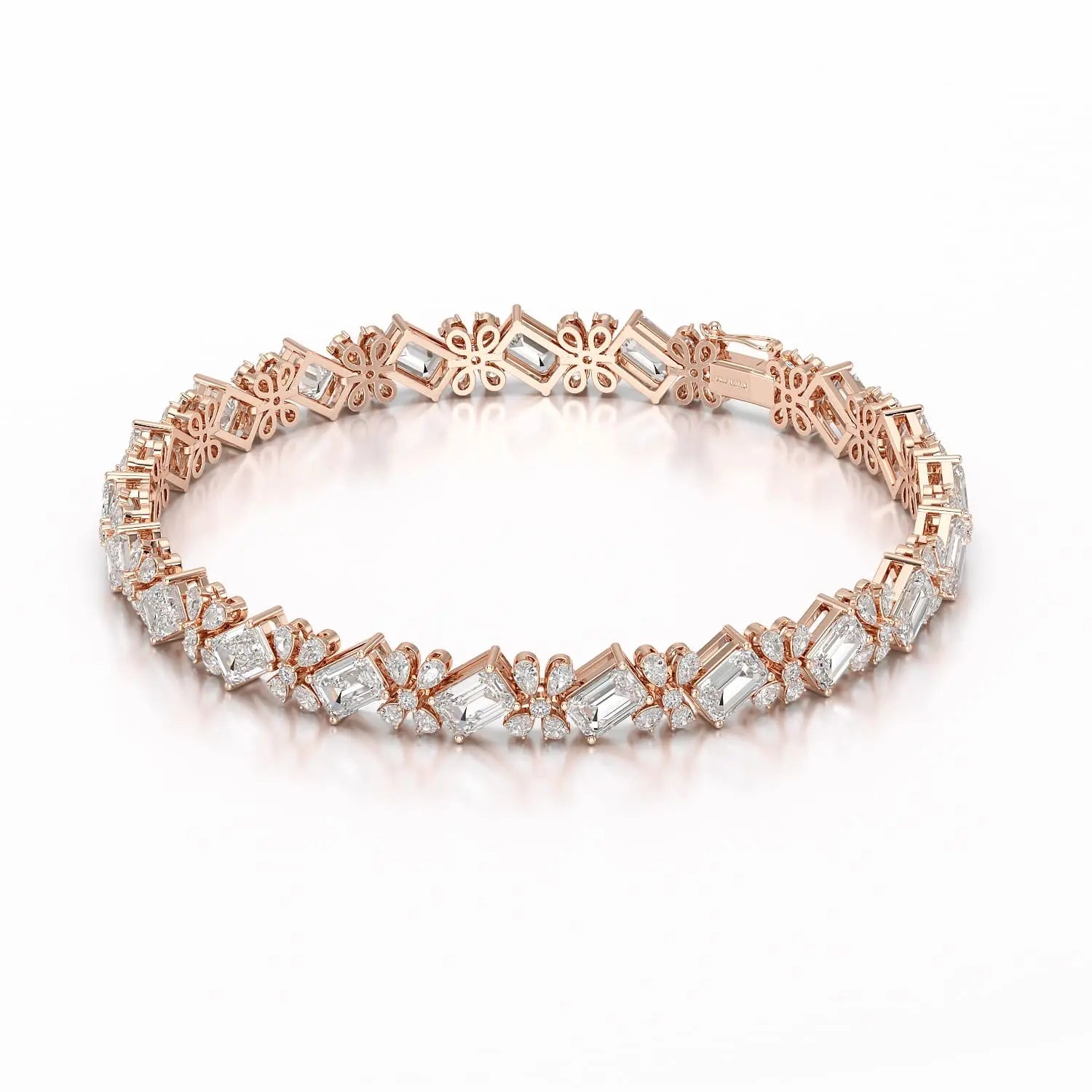 11.95 CT Emerald and Pear Cut Lab Diamond Bracelet Jama Jewels