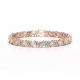 11.95 CT Emerald and Pear Cut Lab Diamond Bracelet