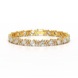 11.95 CT Emerald and Pear Cut Lab Diamond Bracelet